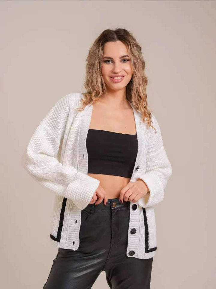 Knitted jacket for women with trendy cut and practical buttons Lune London