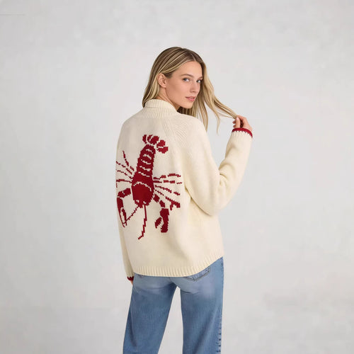 Cardigan pour femmes avec motif de crabe créatif Chic & Stil