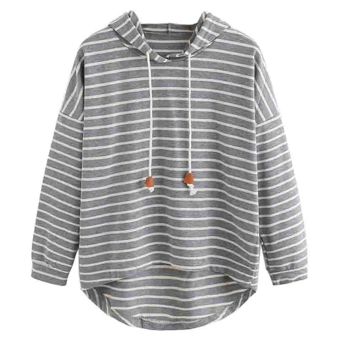 Women striped hoodie with relaxed fit and drawstring Lune London