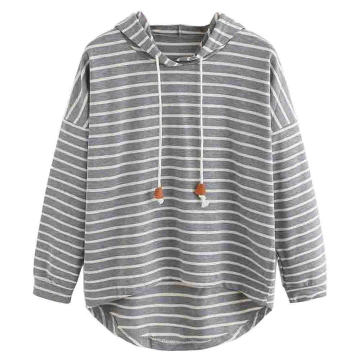 Women striped hoodie with relaxed fit and drawstring Lune London