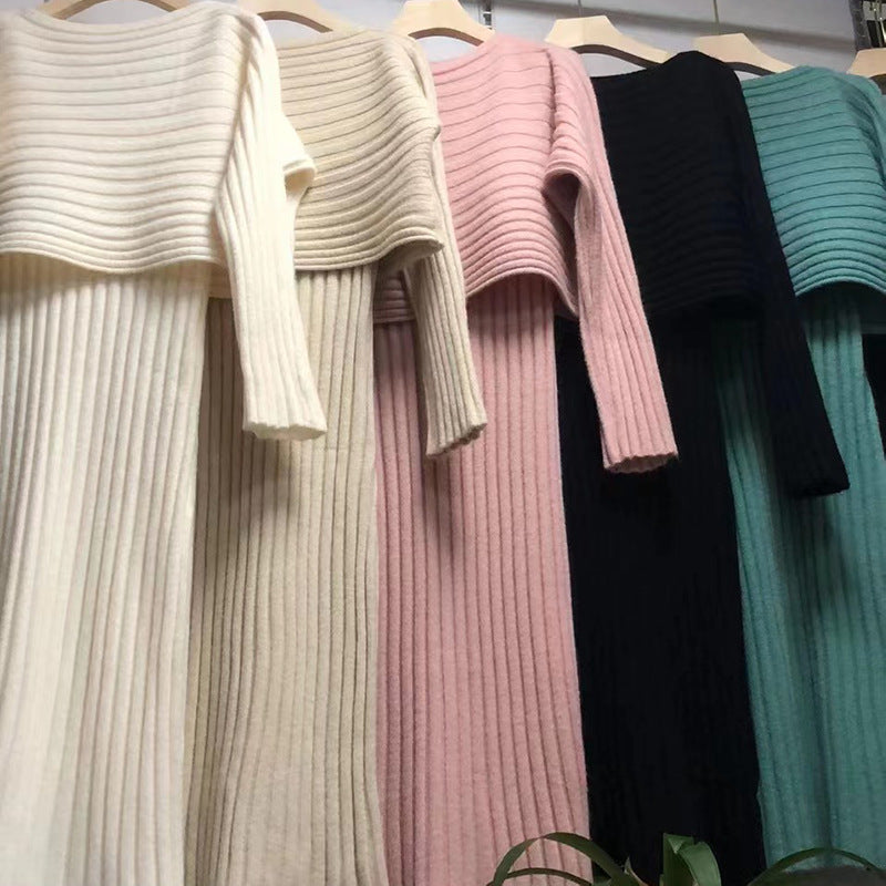 Pull en tricot détendu pour femme avec encolure asymétrique et texture côtelée Chic & Stil