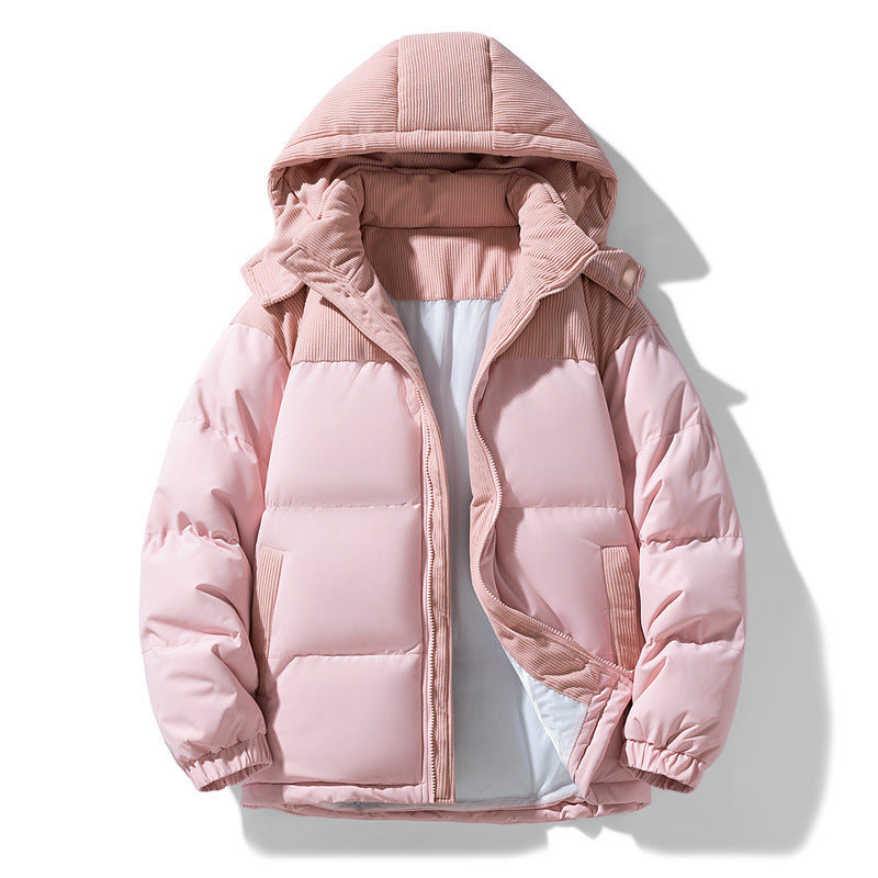 Ladies warm quilted jacket with removable hood and high collar Lune London