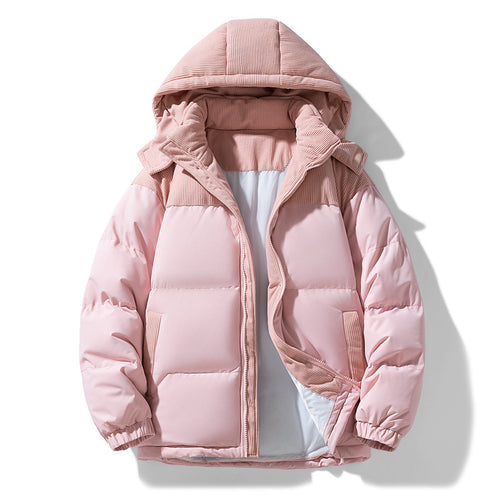 Ladies warm quilted jacket with removable hood and high collar Lune London