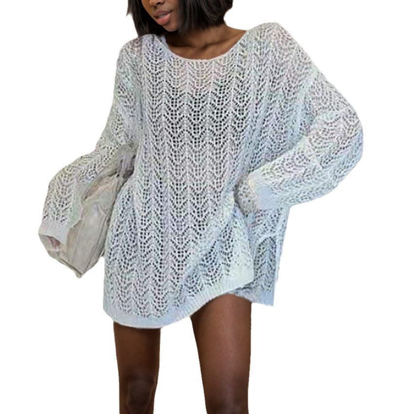 Lune London open knit sweater for women in an open weave design