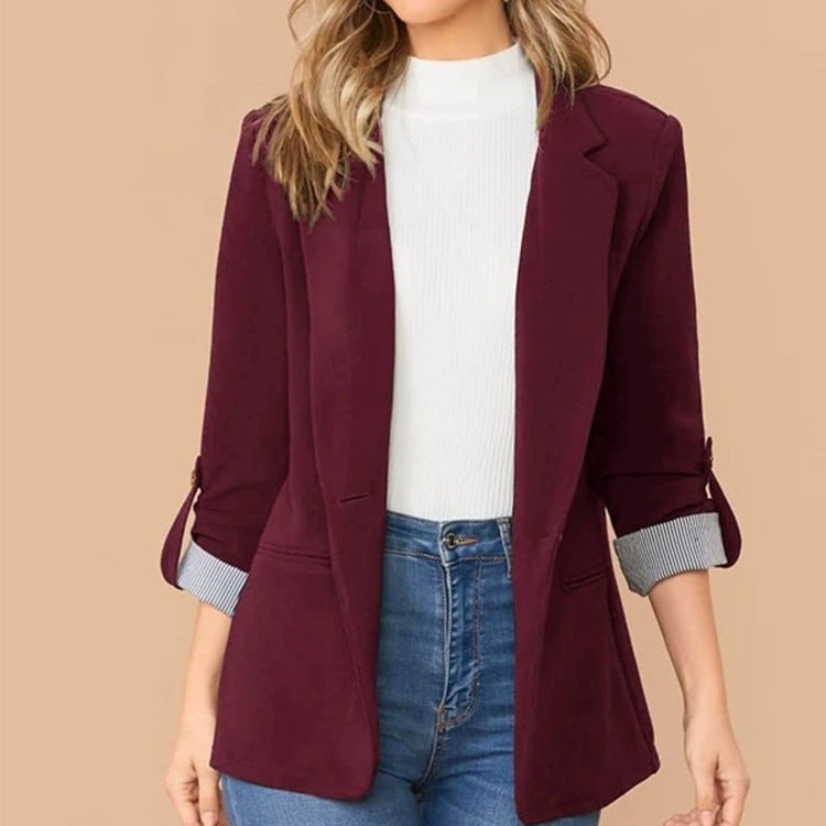 Ladies elegant blazer with structured design and practical lace detail Lune London