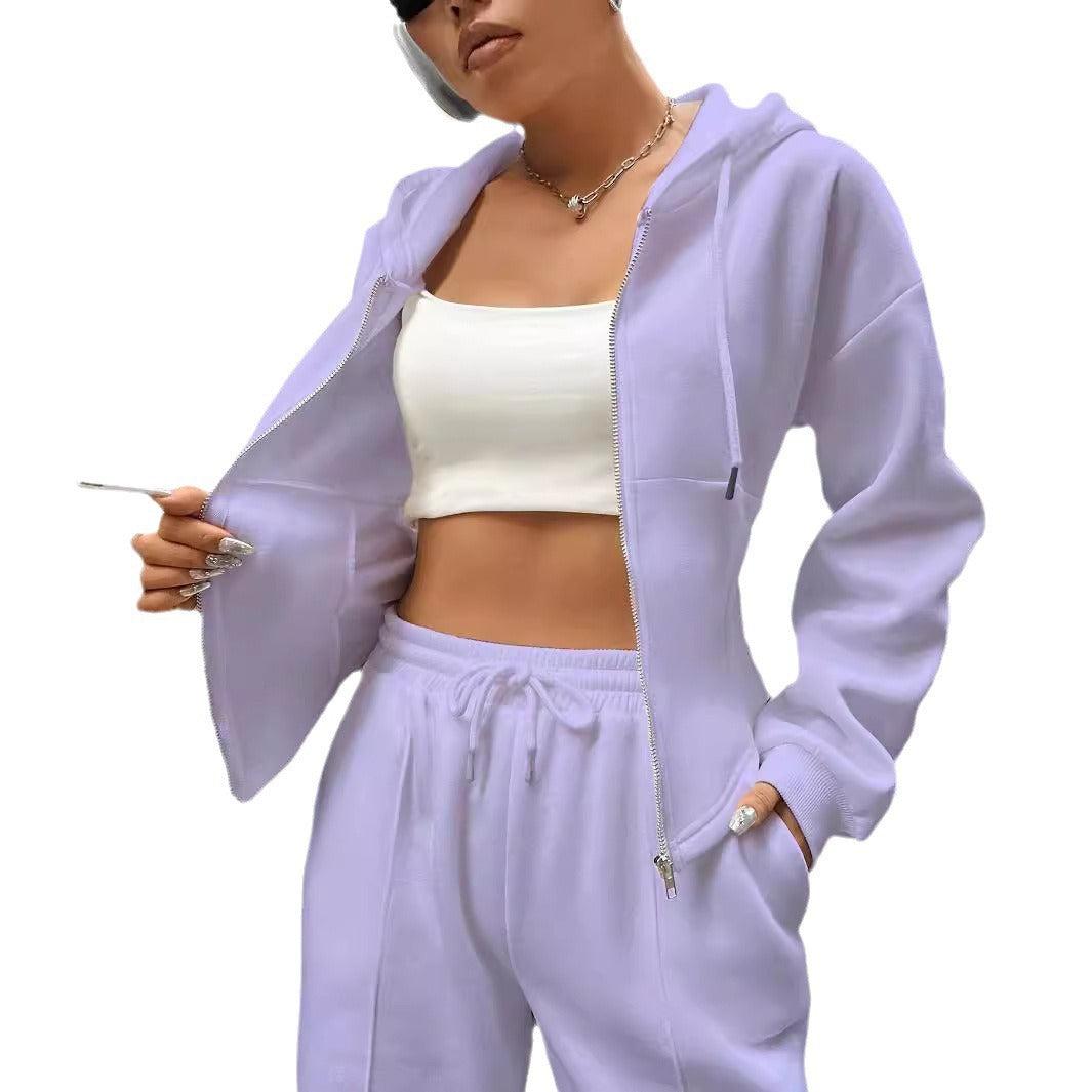 Ladies trendy zip hoodie with fitted cut Lune London