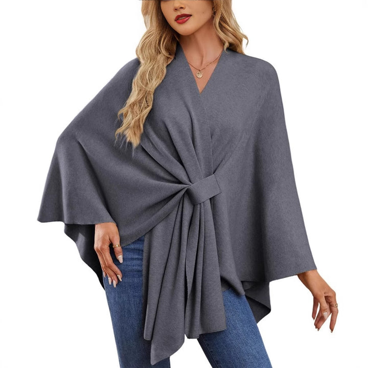 Ladies Elegant Wrapped Sweater with Asymmetrical Cut Lune London