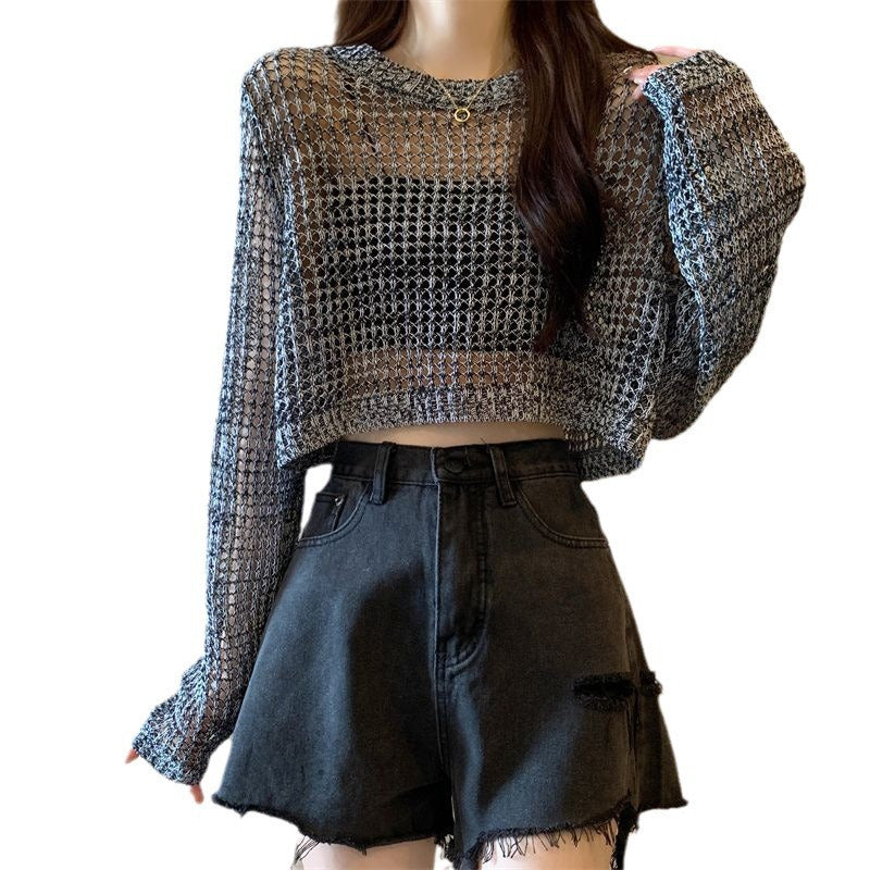 Sweater en maille pour femmes avec un design crop tendance Chic & Stil