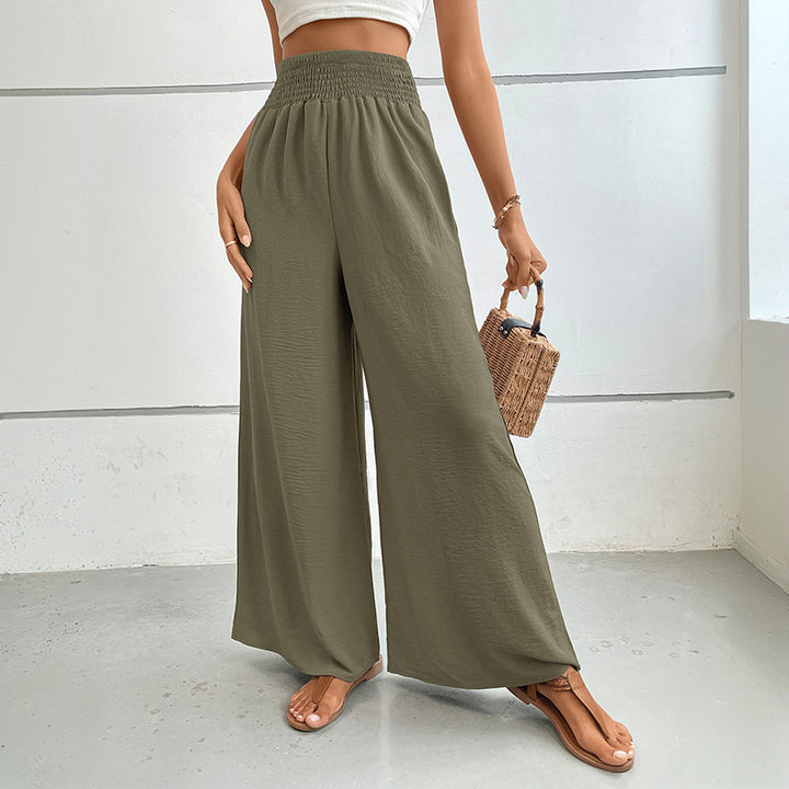 Wide summer pants for women with elastic waistband Lune London