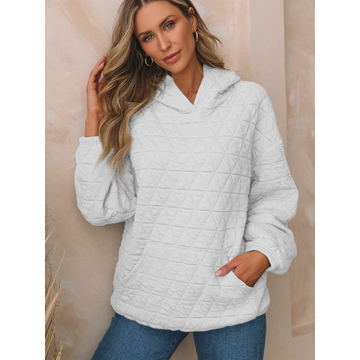 Quilted hooded sweatshirt for women with practical pockets Lune London