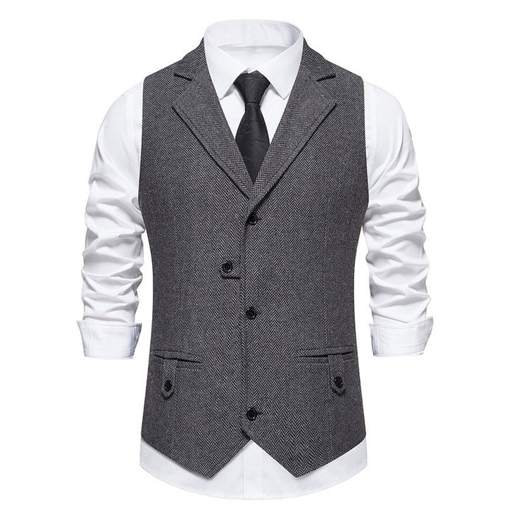 Elegant suit vest for men with herringbone design and modern cut Lune London