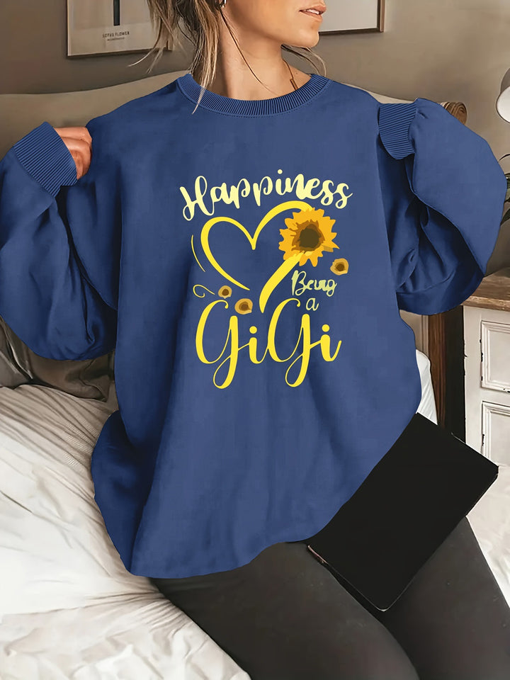 Sweatshirt pour femme avec des manches volumineuses et un motif joyeux Chic & Stil