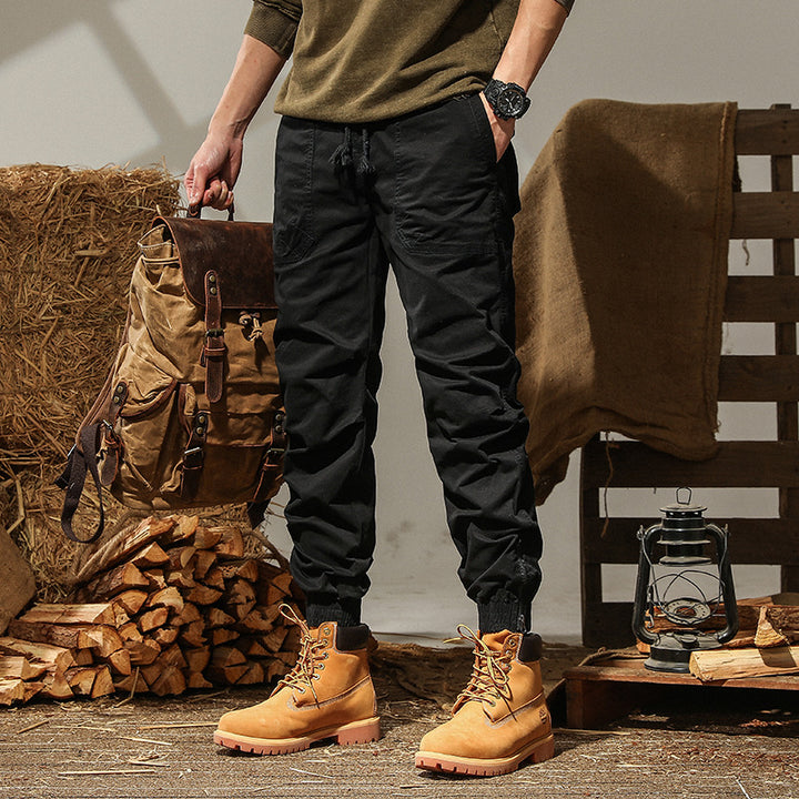 Men's cargo pants with elastic waistband Lune London