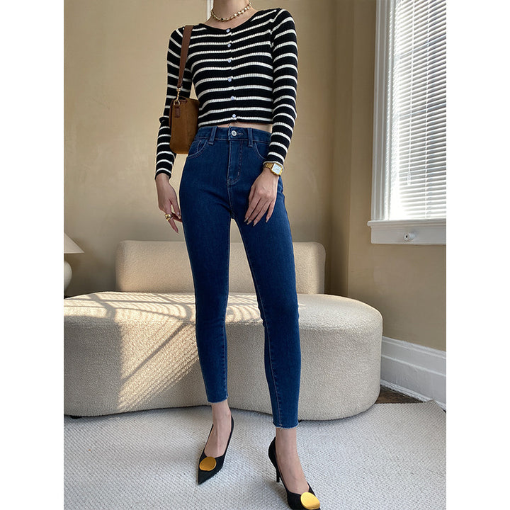 Ladies fitted jeans with high waistband Chic & Stil