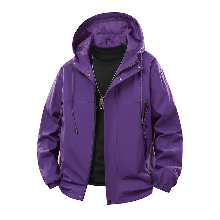 Technical outdoor jacket for men with breathable membrane and multifunctional pockets Lune London