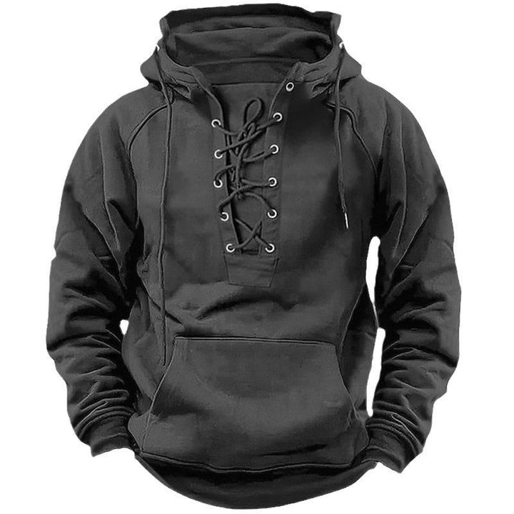 Men's hoodie with a modern lacing design and a soft inner lining Lune London