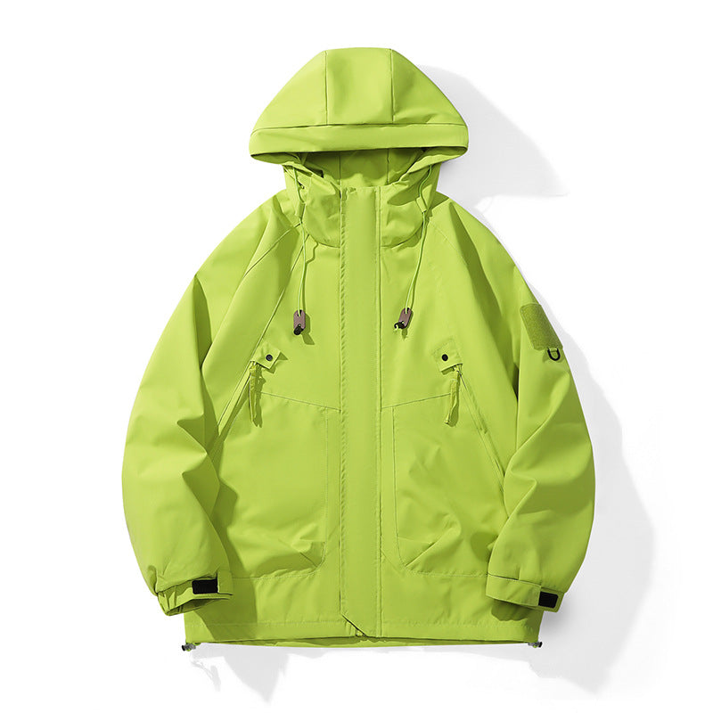 Technical outdoor jacket for women with adjustable hood design and practical pockets Lune London