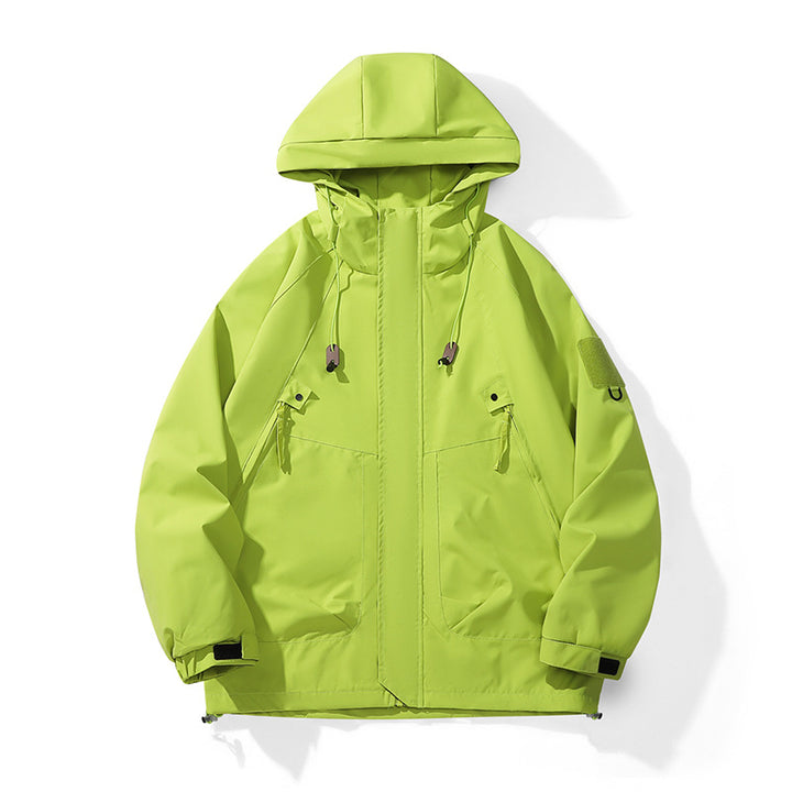 Technical outdoor jacket for women with adjustable hood design and practical pockets Lune London