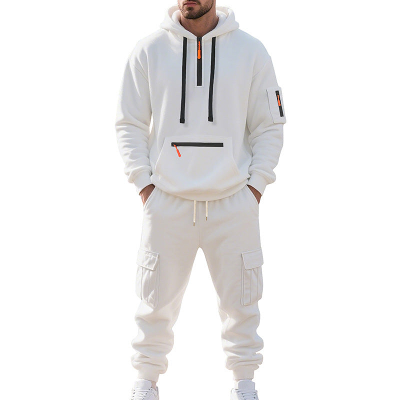 Men's sporty hoodie and chic cargo pant set