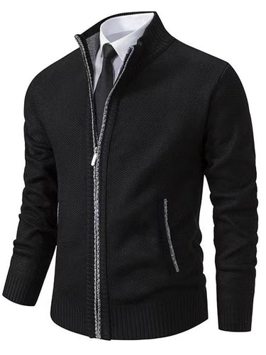 Men's knit jacket with high collar and full zip Lune London