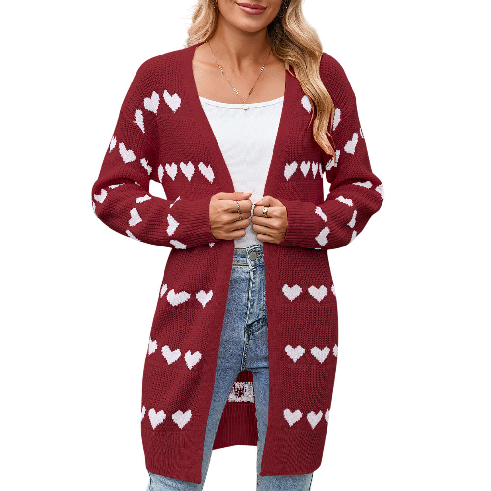 Cardigan pour femmes avec motif en forme de cœur Chic & Stil