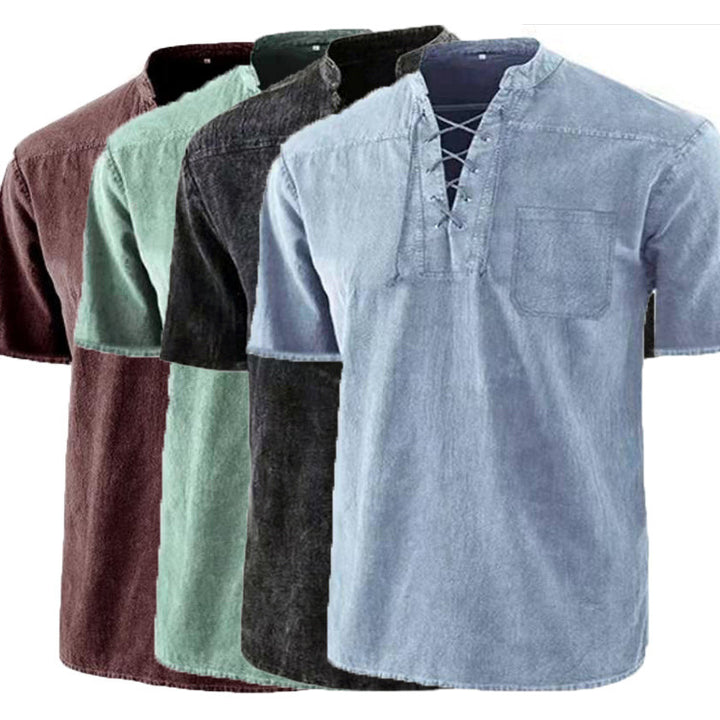 Short sleeve shirt for men with a modern lace design and a chest pocket Lune London