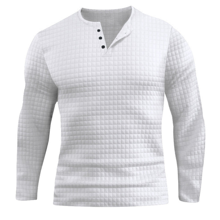 Men's Long Sleeve Shirt with Textured Check Pattern Lune London