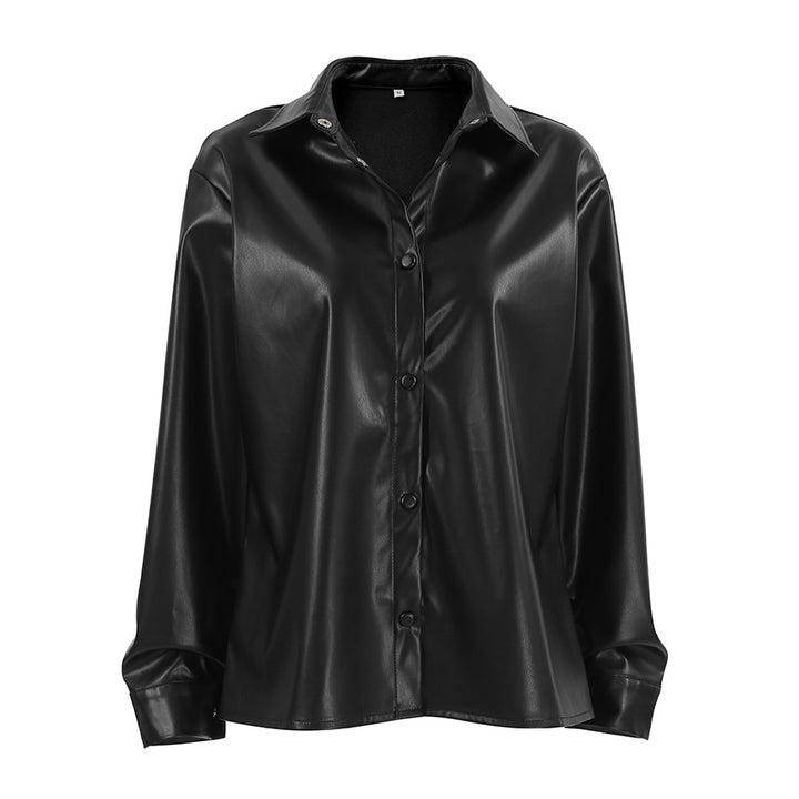 Lune London Faux Leather Blouse for Women
