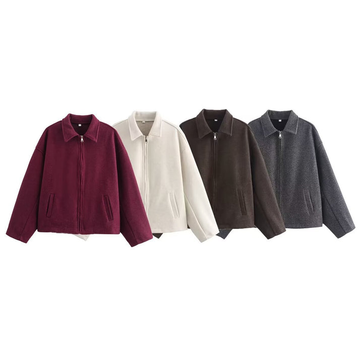 Femmelle casual jacket with high collar and practical side pockets Lune London