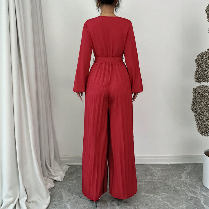 Women’s jumpsuit with pleats and belt Lune London