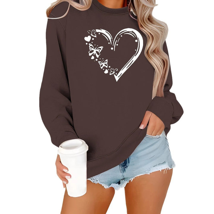 Sweat-shirt pour femmes avec un design créatif de cœur et de papillon Chic & Stil