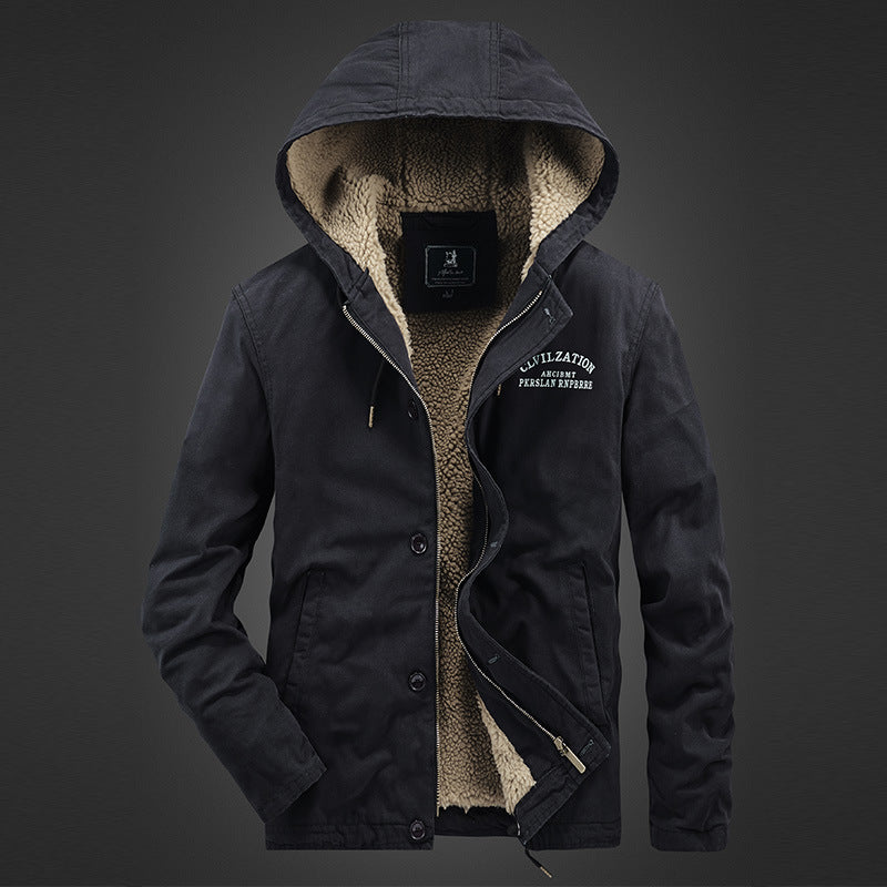 Technical transition jacket for men with warming teddy inner lining Lune London