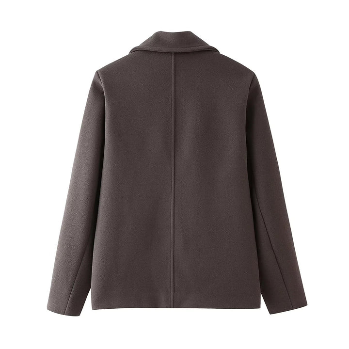 Elegant wool coat for women with deep lapels and practical pockets Lune London