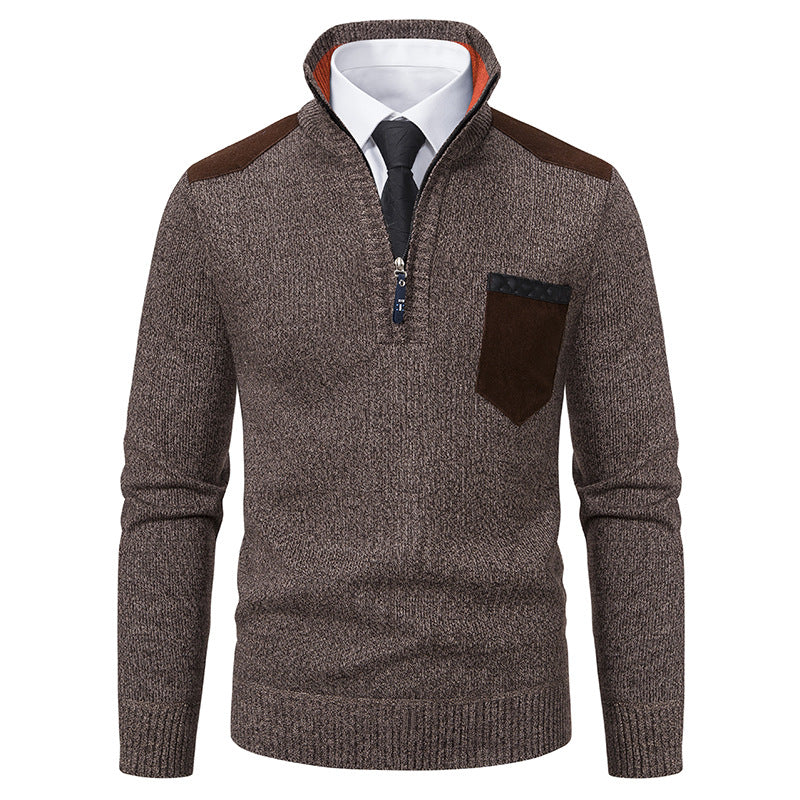 Elegant high collar pullover for men with zipper and structured design Lune London