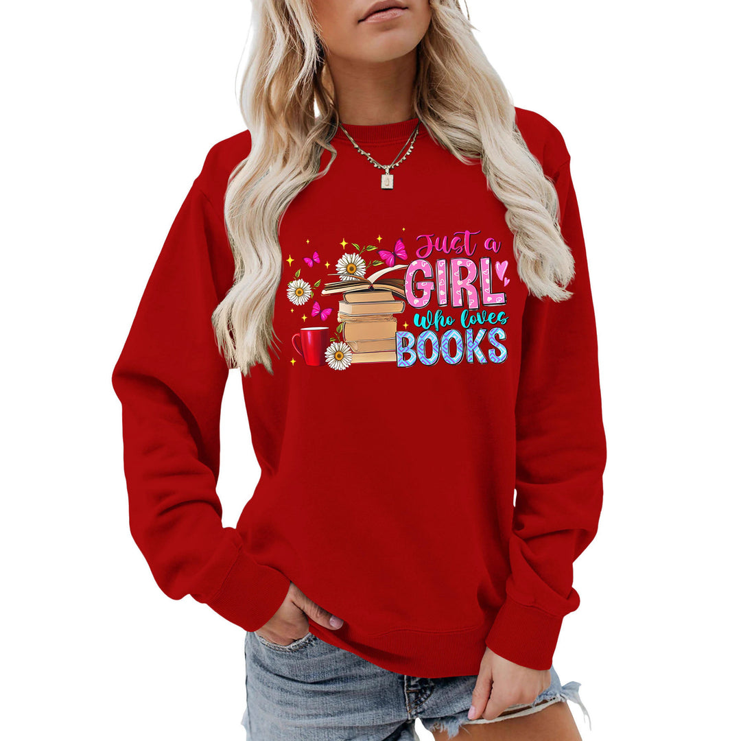 Sweat-shirt féminin avec motif de livre accrocheur et coupe décontractée Chic & Stil