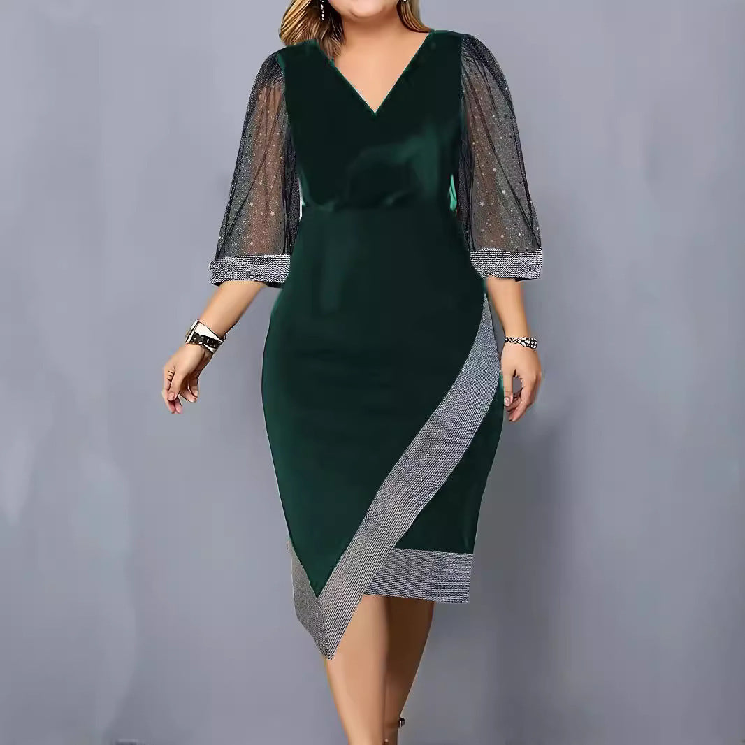 Ladies Elegant Dress Sleeveless V Neck Lune London