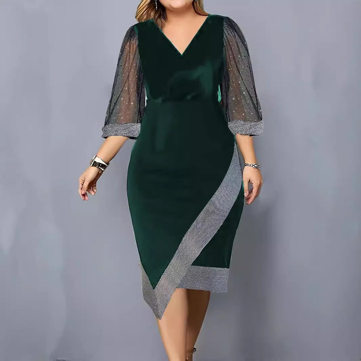 Ladies Elegant Dress Sleeveless V Neck Lune London