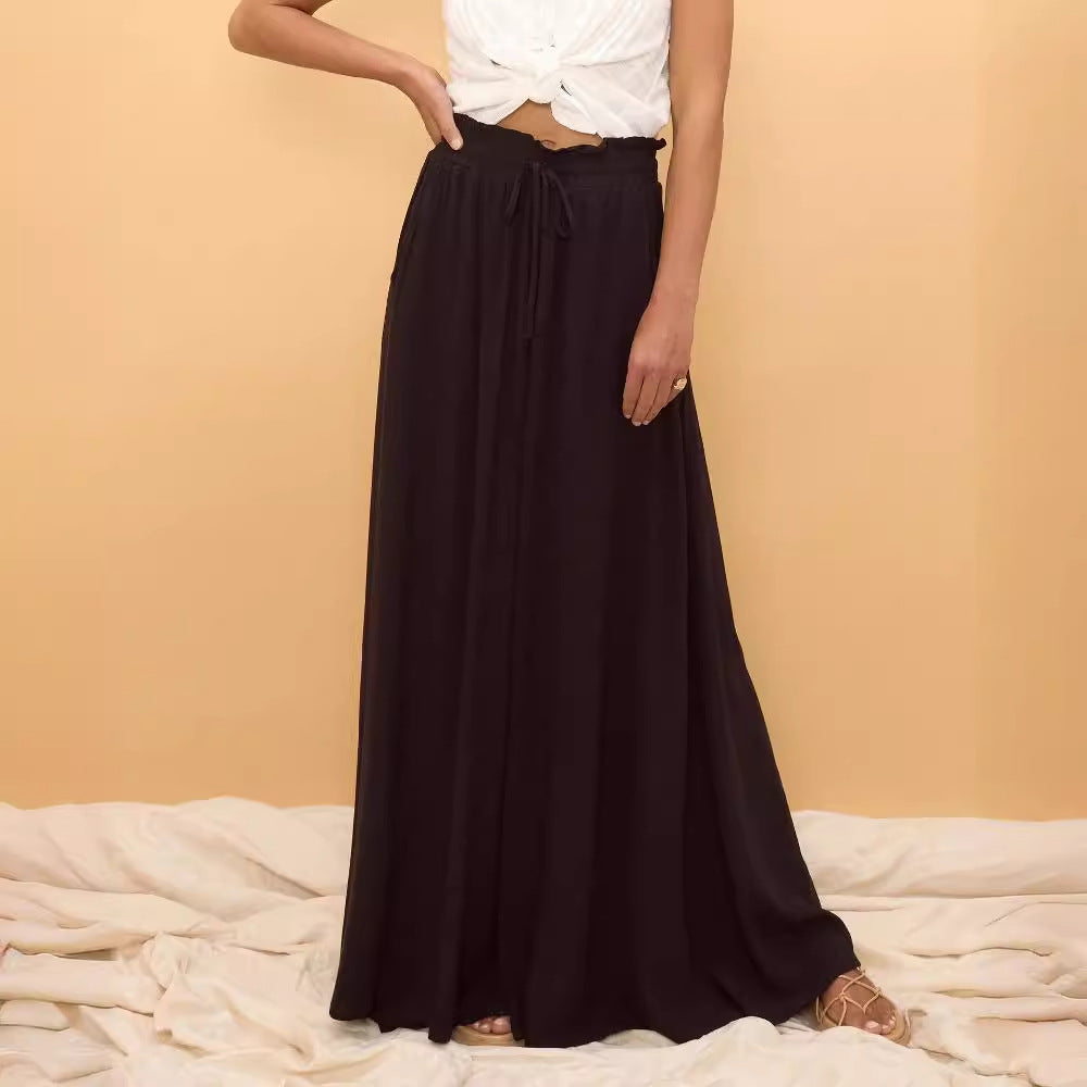 Women's maxi skirt with unique graphic pattern and elastic waistband Lune London