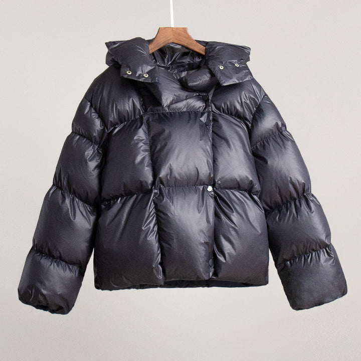 Women's Stylish Short-Cut Down Coat with Hood Lune London
