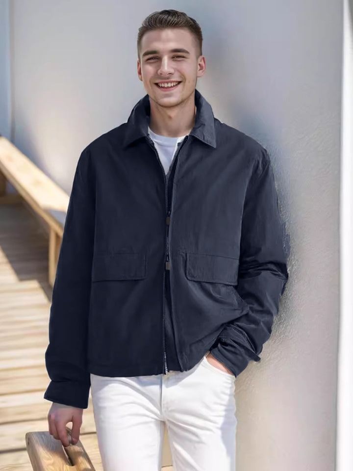 Lightweight transitional jacket for men with practical chest pockets and modern cut Lune London