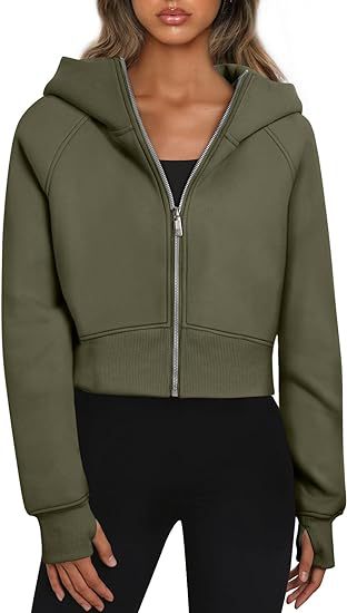 Cropped hoodie jacket for women with full zip Lune London