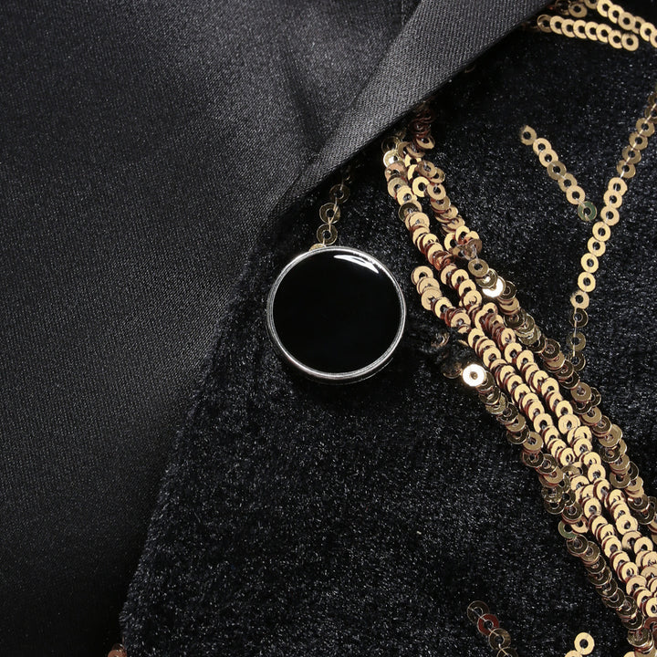 Luxury sequin tuxedo blazer for men with floral design Lune London