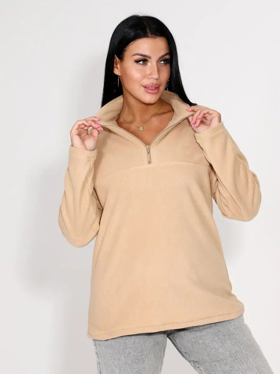 Ladies fleece sweater with high collar Lune London