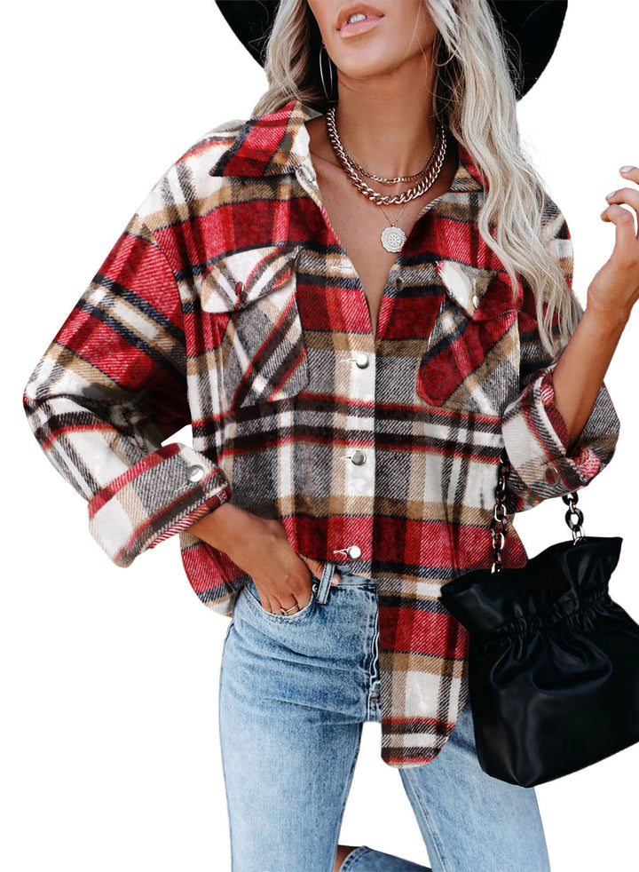 Plaid flannel overshirt for women Lune London