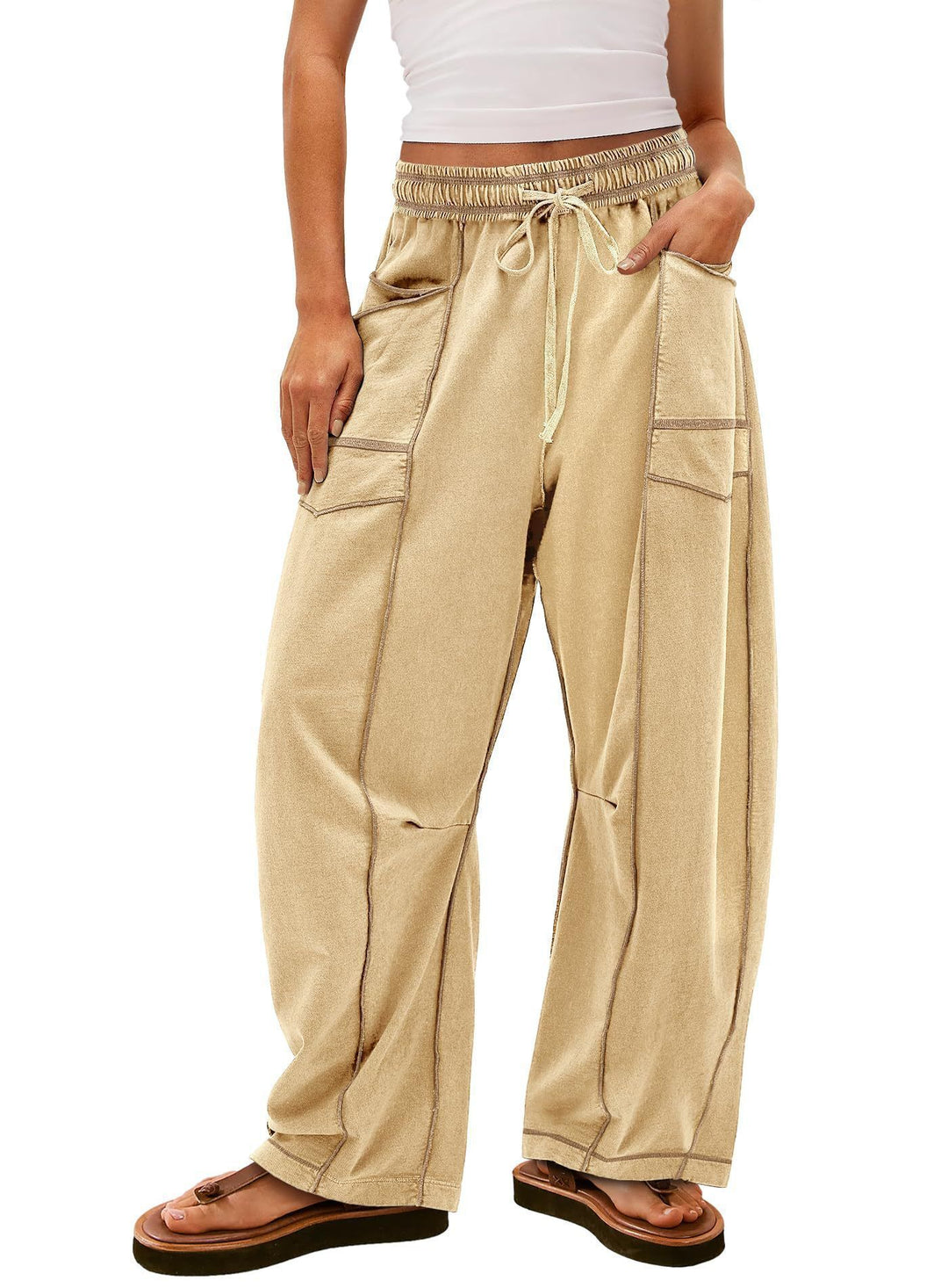 Ladies Comfortable Leisure Pants with Side Pockets Lune London