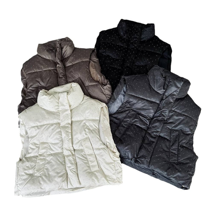 Quilted vest for women with trendy accents and a high collar Lune London