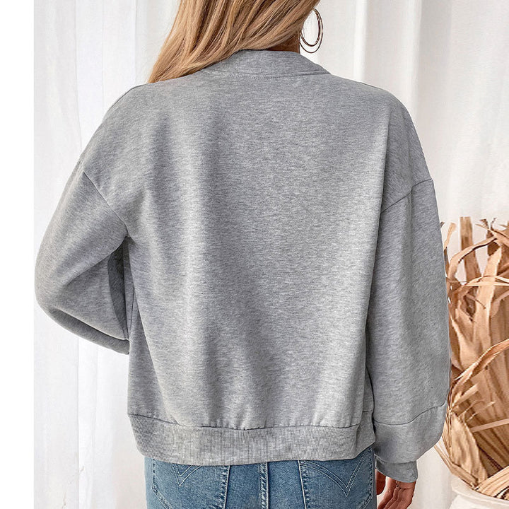 Ladies' sweatshirt jacket with voluminous sleeves and zipper Lune London