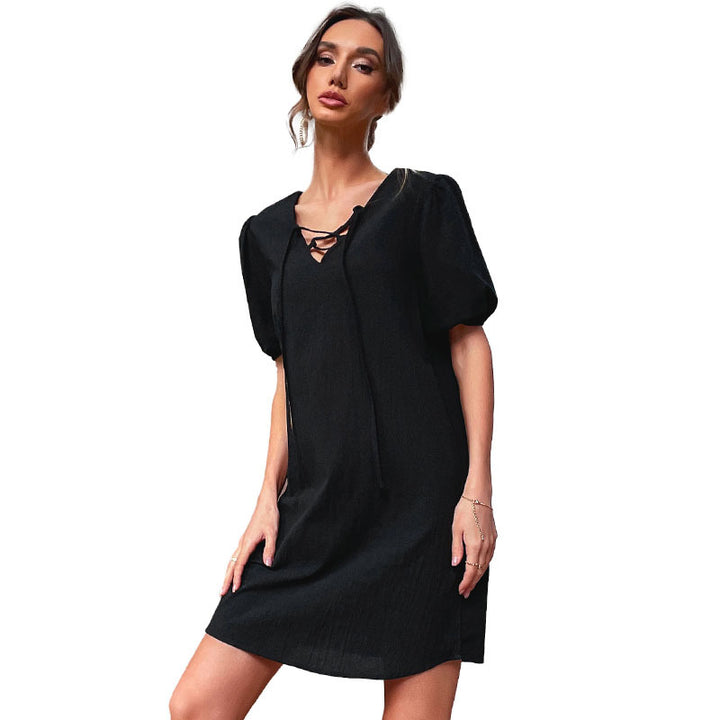 Lune London women's casual lace-up mini dress