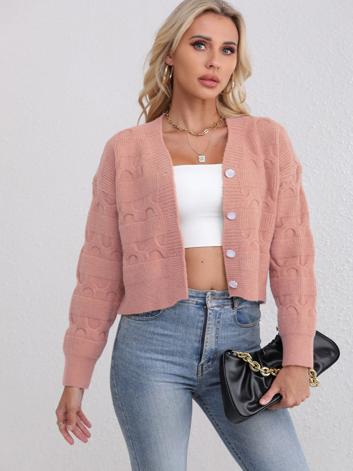 Cardigan pour femme avec motif jacquard à la mode Chic & Stil