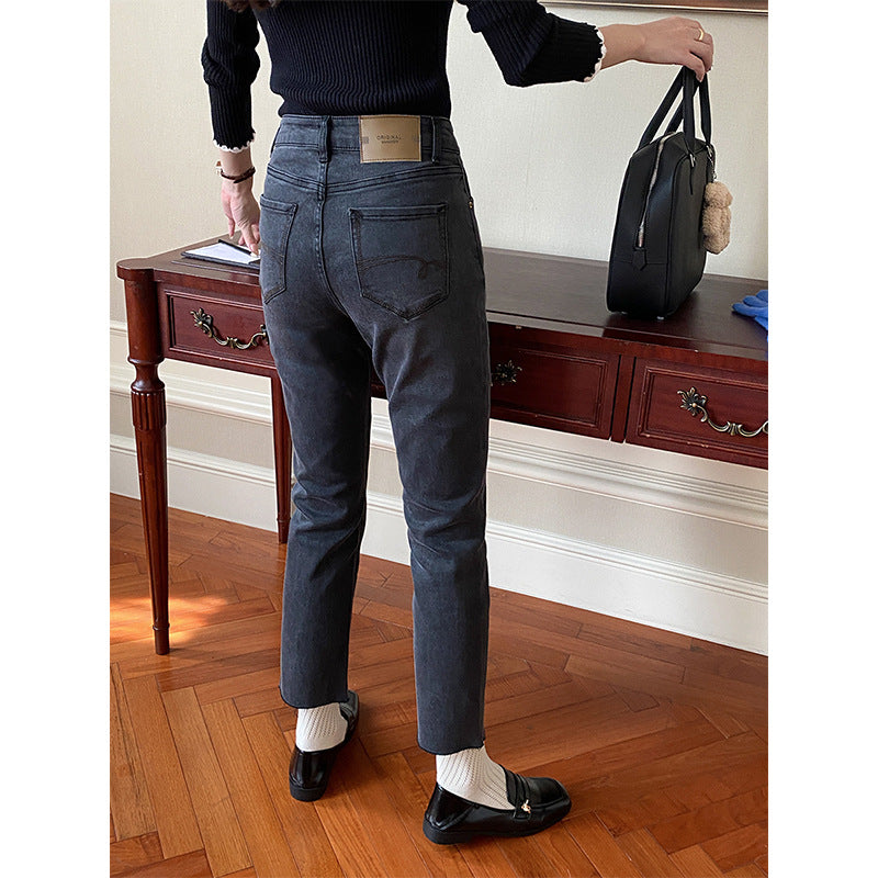 Women timeless high-waist denim pants with slim fit Chic & Stil